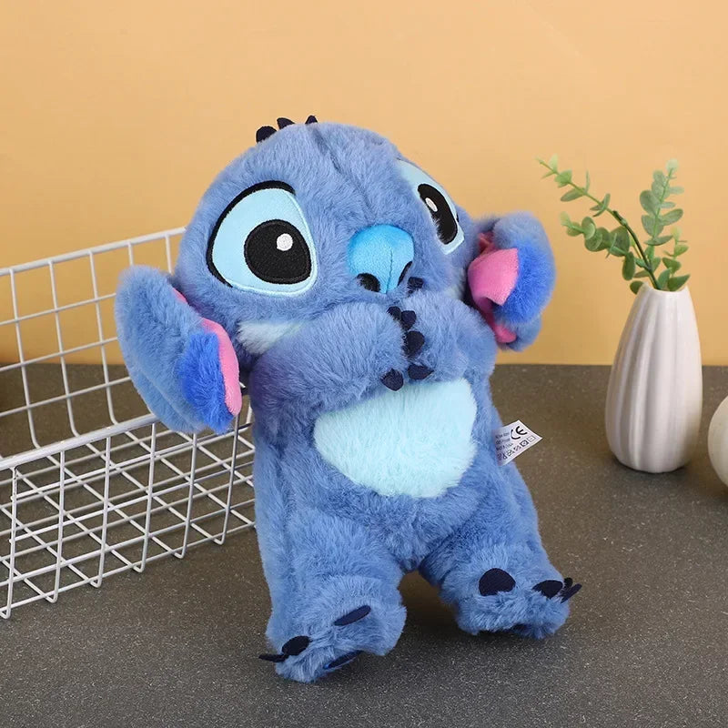 Boneco de pelúcia Disney Stitch de 32 cm com iluminação, música, bebê, companheiro de sono, som, calmante, brinquedos de respiração